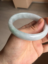 Load image into Gallery viewer, 50mm Type A 100% Natural light green/purple oval Jadeite Jade bangle BM70