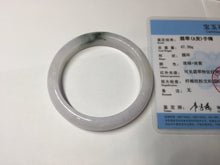 Load image into Gallery viewer, 55.5mm certified 100% natural type A icy watery green/purple jadeite jade bangle BN89-3521