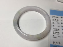 Load image into Gallery viewer, 55.5mm certified 100% natural type A icy watery green/purple jadeite jade bangle BN89-3521