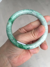 Load image into Gallery viewer, 58.2mm certified Type A 100% Natural sunny green round cut Jadeite Jade bangle BS87-9880
