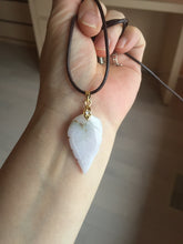 Load image into Gallery viewer, 100% natural type A white purple green yellow jadeite jade leaf pair pendant/earring group BP156