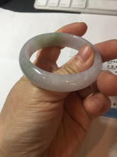 Load image into Gallery viewer, 50mm certified 100% natural Type A icy watery light green purple oval jadeite jade bangle PB208-2840