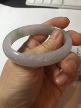 Load image into Gallery viewer, 50mm certified 100% natural Type A icy watery light green purple oval jadeite jade bangle PB208-2840