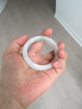 Load image into Gallery viewer, 47mm certified 100% natural Type A icy watery sunny green white oval jadeite jade bangle BP47-9362