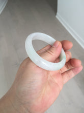 Load image into Gallery viewer, 47mm certified 100% natural Type A icy watery sunny green white oval jadeite jade bangle BP47-9362