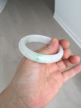 Load image into Gallery viewer, 47mm certified 100% natural Type A icy watery sunny green white oval jadeite jade bangle BP47-9362