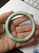 Load image into Gallery viewer, 56 mm Certified type A 100% Natural sunny green/white Jadeite bangle AY84-3462