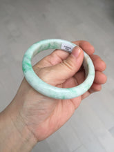 Load image into Gallery viewer, 56 mm Certified type A 100% Natural sunny green/white Jadeite bangle AY84-3462