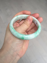 Load image into Gallery viewer, 56 mm Certified type A 100% Natural sunny green/white Jadeite bangle AY84-3462