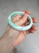 Load image into Gallery viewer, 56 mm Certified type A 100% Natural sunny green/white Jadeite bangle AY84-3462