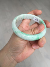 Load image into Gallery viewer, 56 mm Certified type A 100% Natural sunny green/white Jadeite bangle AY84-3462