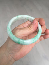 Load image into Gallery viewer, 56 mm Certified type A 100% Natural sunny green/white Jadeite bangle AY84-3462