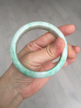 Load image into Gallery viewer, 56 mm Certified type A 100% Natural sunny green/white Jadeite bangle AY84-3462