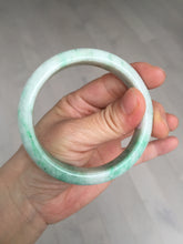 Load image into Gallery viewer, 56 mm Certified type A 100% Natural sunny green/white Jadeite bangle AY84-3462