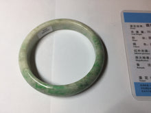 Load image into Gallery viewer, 58mm Certified type A 100% Natural sunny green/white Jadeite bangle AY85-3474
