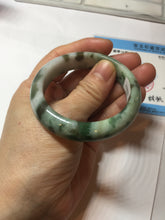 Load image into Gallery viewer, 50.5mm Certified type A 100% Natural sunny green dark green brown with green floating flowers oval Jadeite Jade bangle PD130-6295