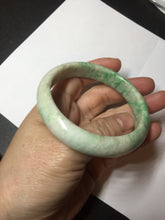 Load image into Gallery viewer, 58mm Certified type A 100% Natural sunny green/white Jadeite bangle AY85-3474