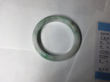 Load image into Gallery viewer, 54mm 100% natural certified sunny green/white (白底青) jadeite jade bangle BL36-5240