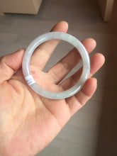 Load image into Gallery viewer, 53.5mm certified 100% natural icy watery light green purple slim round cut jadeite jade bangle PB73-1269