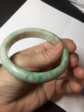 Load image into Gallery viewer, 58mm Certified type A 100% Natural sunny green/white Jadeite bangle AY85-3474