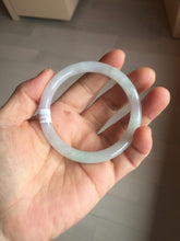Load image into Gallery viewer, 53.5mm certified 100% natural icy watery light green purple slim round cut jadeite jade bangle PB73-1269