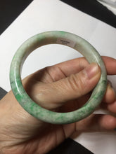 Load image into Gallery viewer, 58mm Certified type A 100% Natural sunny green/white Jadeite bangle AY85-3474