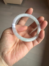 Load image into Gallery viewer, 53.5mm certified 100% natural icy watery light green purple slim round cut jadeite jade bangle PB73-1269