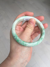 Load image into Gallery viewer, 58mm Certified type A 100% Natural sunny green/white Jadeite bangle AY85-3474