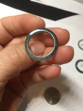 Load image into Gallery viewer, 17.7mm 7 1/2 100% natural type A icy watery green/blue icy watery Guatemala jadeite jade band ring group BP77