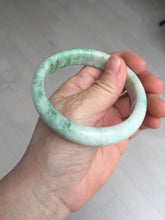 Load image into Gallery viewer, 58mm Certified type A 100% Natural sunny green/white Jadeite bangle AY85-3474