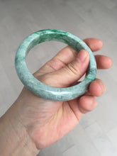 Load image into Gallery viewer, 60.5mm certified Type A 100% Natural sunny green gray black Jadeite Jade bangle BS82-9879
