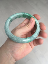 Load image into Gallery viewer, 60.5mm certified Type A 100% Natural sunny green gray black Jadeite Jade bangle BS82-9879