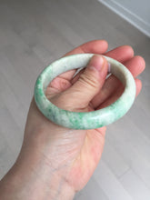 Load image into Gallery viewer, 58mm Certified type A 100% Natural sunny green/white Jadeite bangle AY85-3474