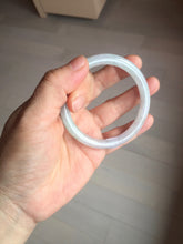 Load image into Gallery viewer, 53.5mm certified 100% natural icy watery light green purple slim round cut jadeite jade bangle PB73-1269