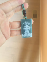 Load image into Gallery viewer, 100% Natural type A green/blue/gray Guatemala jadeite shadow carving little girl safe and sound pendant necklace/worry stone PC121