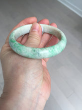Load image into Gallery viewer, 58mm Certified type A 100% Natural sunny green/white Jadeite bangle AY85-3474