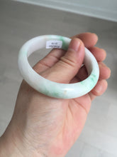 Load image into Gallery viewer, 53mm Certified Type A 100% Natural sunny green white(白底青) Jadeite Jade bangle BP45-3174