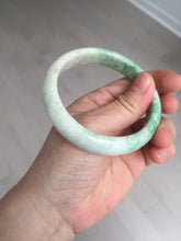 Load image into Gallery viewer, 58mm Certified type A 100% Natural sunny green/white Jadeite bangle AY85-3474