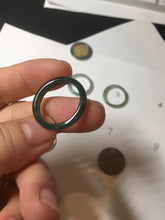 Load image into Gallery viewer, 17.5mm 7 1/4 100% natural type A icy watery green/blue icy watery Guatemala jadeite jade band ring group  BP78