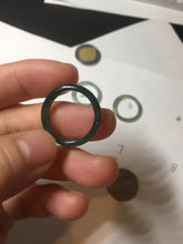 Load image into Gallery viewer, 17.5mm 7 1/4 100% natural type A icy watery green/blue icy watery Guatemala jadeite jade band ring group  BP78