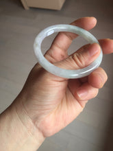 Load image into Gallery viewer, 53.5mm certified 100% natural icy watery light green purple slim round cut jadeite jade bangle PB73-1269
