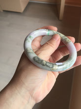 Load image into Gallery viewer, 58.8mm Certified Type A 100% Natural light green/sunny green/brown/black/purple(Rocky Mountain Dusk) chubby round cut Jadeite bangle PD90-1101