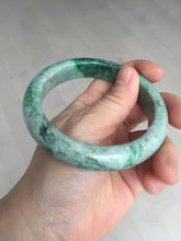 Load image into Gallery viewer, 60.5mm certified Type A 100% Natural sunny green gray black Jadeite Jade bangle BS81-9872