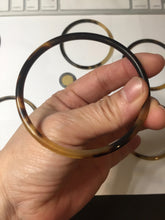 Load image into Gallery viewer, 60-62mm 100% Natural black brown beige slim Buffalo Horn bangle group CB54