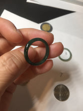 Load image into Gallery viewer, 17.5mm 7 1/4 100% natural type A icy watery green/blue icy watery Guatemala jadeite jade band ring group  BP78
