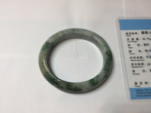 Load image into Gallery viewer, 50.4mm Certified 100% natural Type A sunny green dark green/gray/black oval jadeite jade bangle PD133-6294
