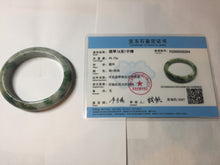 Load image into Gallery viewer, 50.4mm Certified 100% natural Type A sunny green dark green/gray/black oval jadeite jade bangle PD133-6294