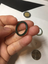 Load image into Gallery viewer, 17.5mm 7 1/4 100% natural type A icy watery green/blue icy watery Guatemala jadeite jade band ring group  BP78