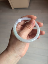 Load image into Gallery viewer, 53.5mm certified 100% natural icy watery light green purple slim round cut jadeite jade bangle PB73-1269