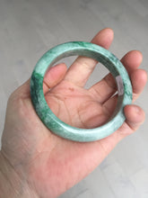 Load image into Gallery viewer, 60.5mm certified Type A 100% Natural sunny green gray black Jadeite Jade bangle BS81-9872